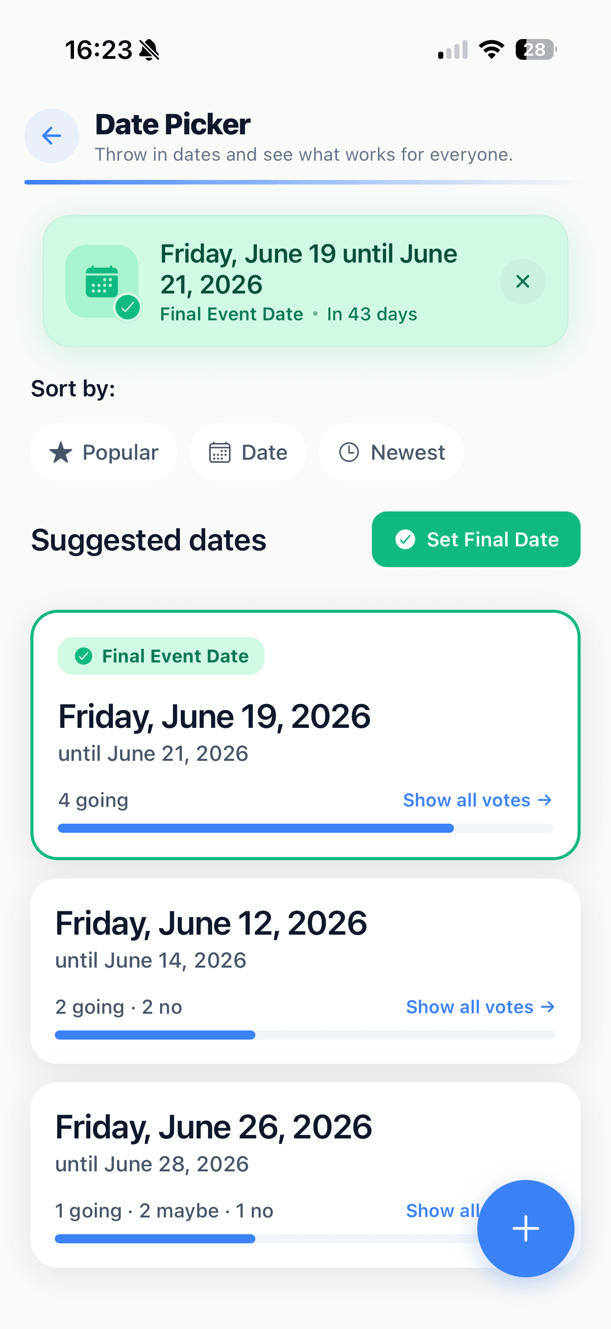 Pick a date everyone can actually make